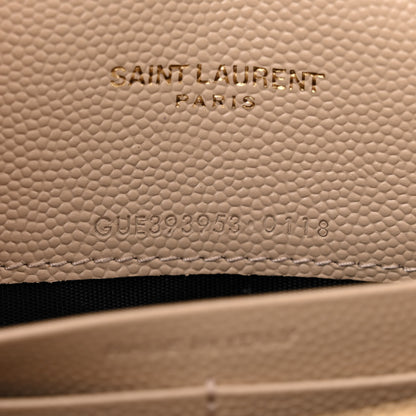 Saint Laurent Grain De Poudre Matelasse Chevron Monogram Envelope Chain Wallet Nude Powder 7 of 11