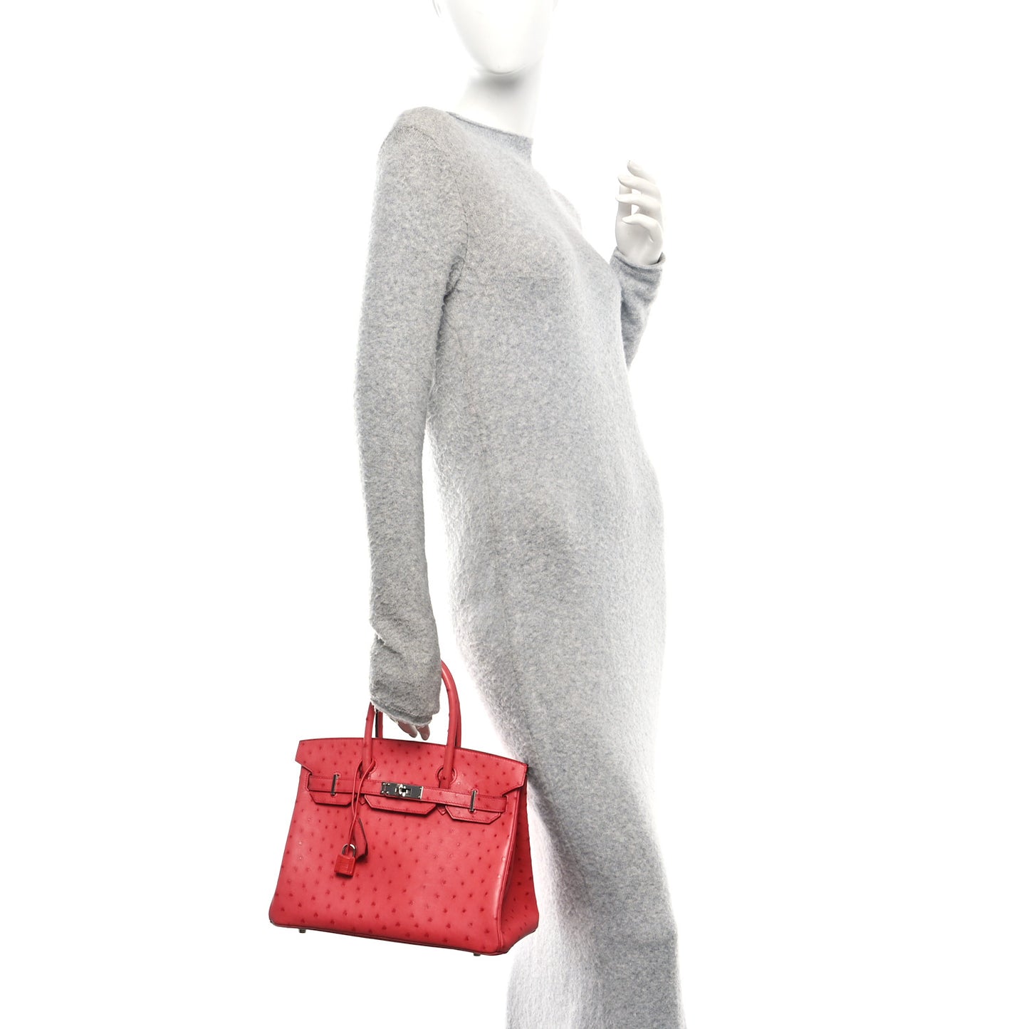 Ostrich Birkin 30 Bougainvillea
