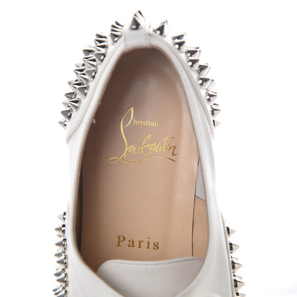 Christian Louboutin Nappa Freddy Spikes Donna Flat Sneakers 38 Latte Silver 6 of 9