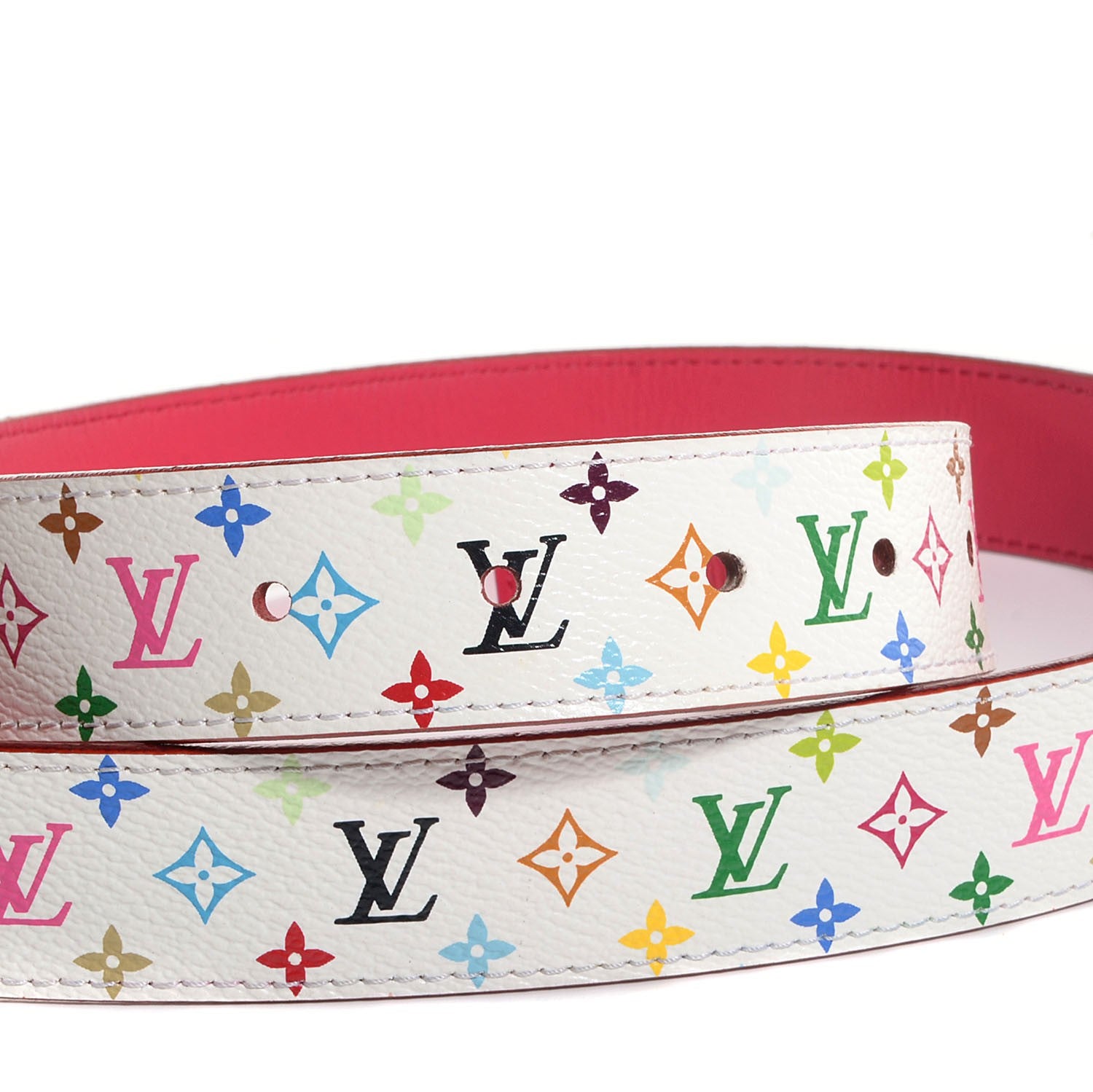 Louis Vuitton Monogram Multicolor LV Cut Reversible Belt 80 32 White Grenade 5 of 6