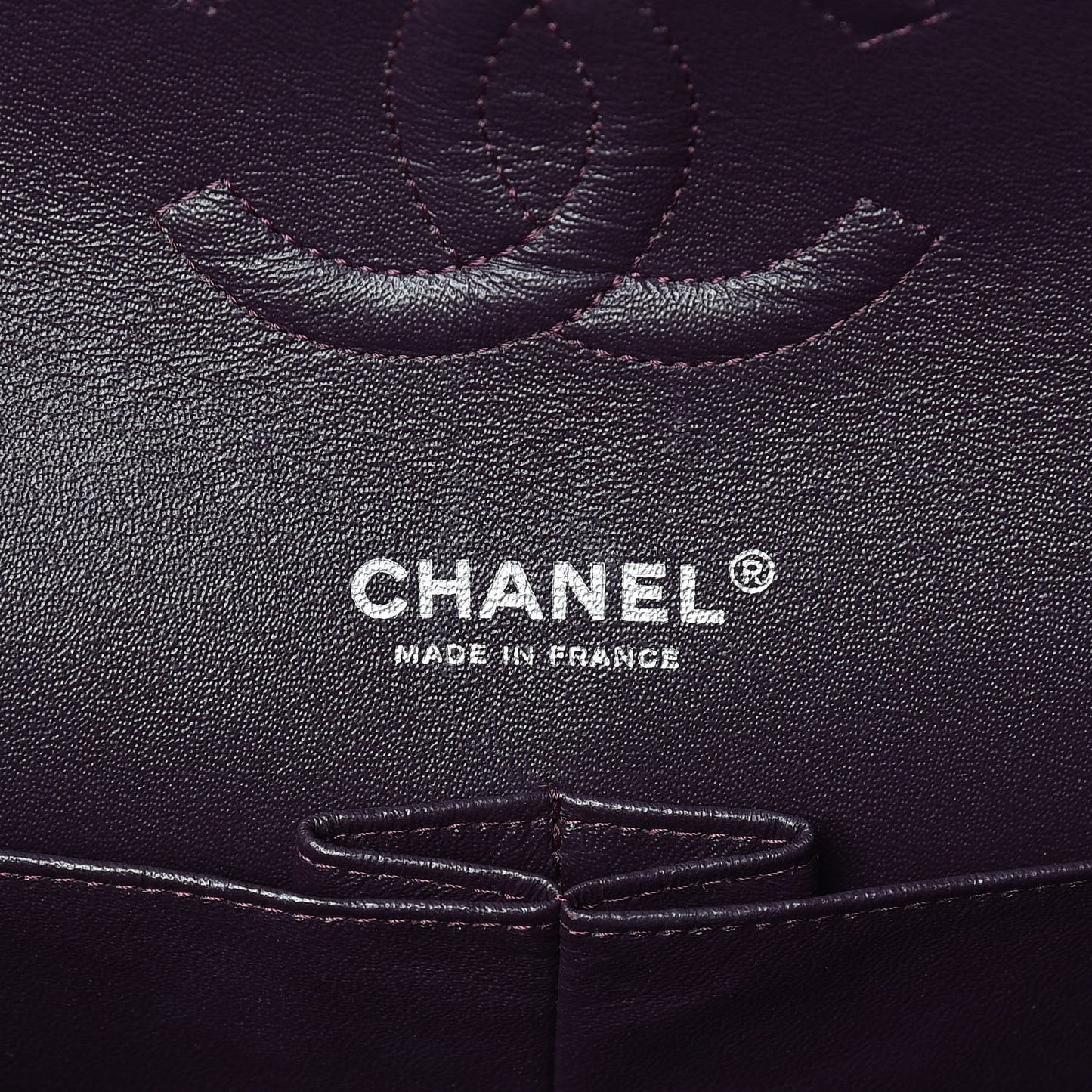 Tweed Quilted Medium Double Flap Dark Purple