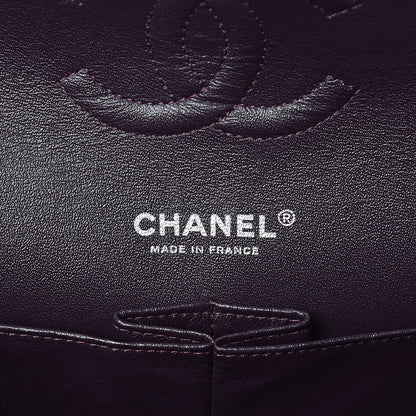 Chanel Tweed Quilted Medium Double Flap Dark Purple 6 of 9