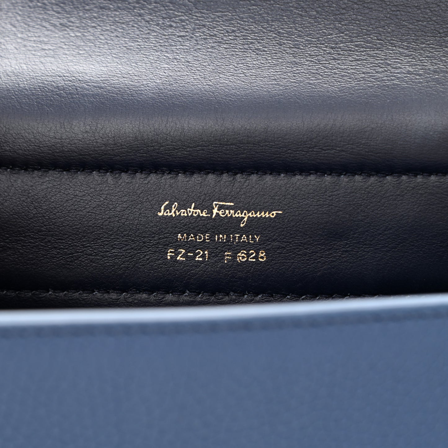 Grained Calfskin Sofia Satchel Blue