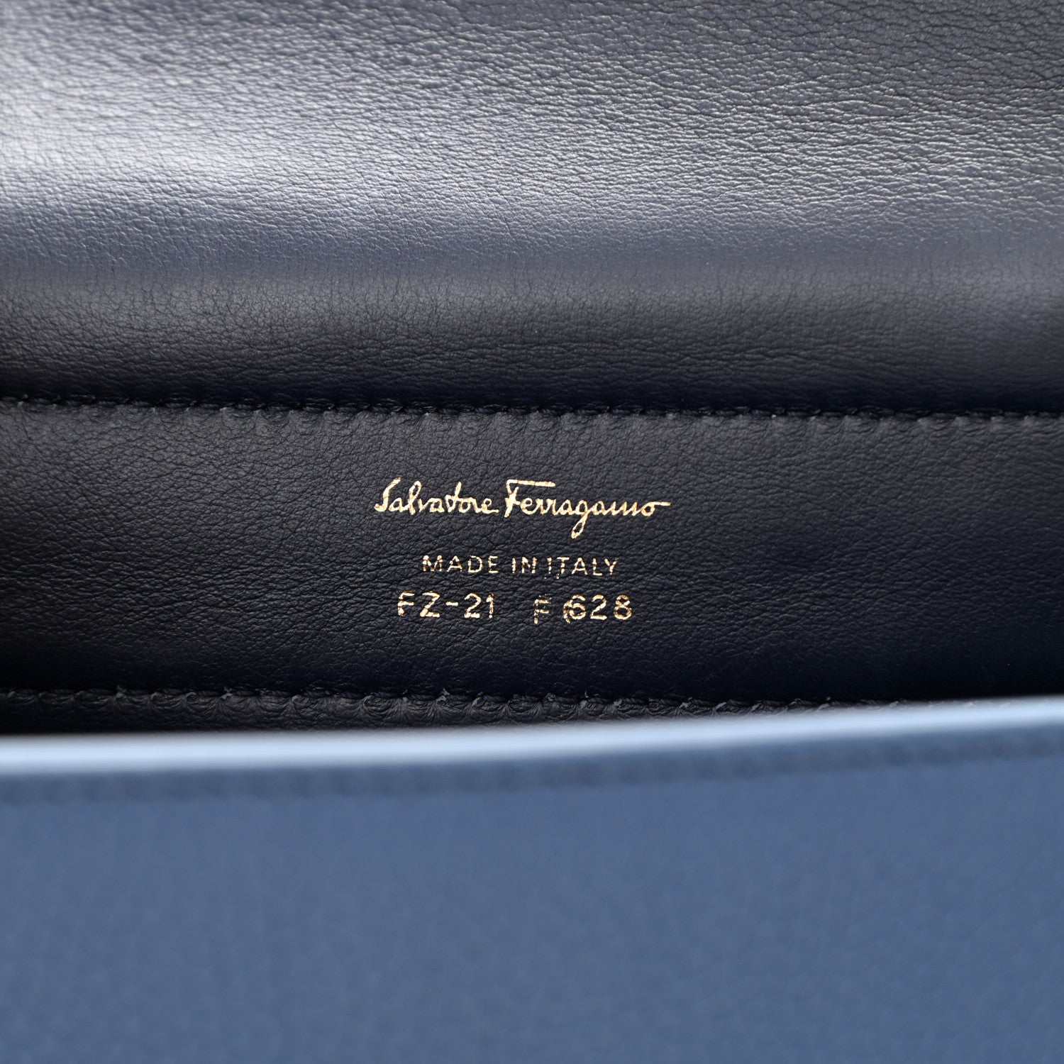 Salvatore Ferragamo Grained Calfskin Sofia Satchel Blue 6 of 13