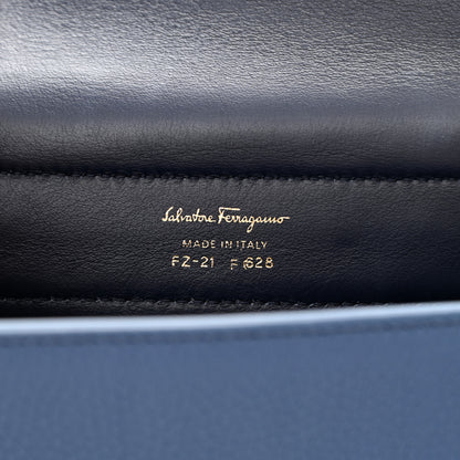 Salvatore Ferragamo Grained Calfskin Sofia Satchel Blue 6 of 13