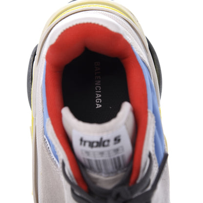 Balenciaga Nylon Suede Womens Triple S 2.0 Sneakers 38 Gris Bleu Rouge 7 of 9