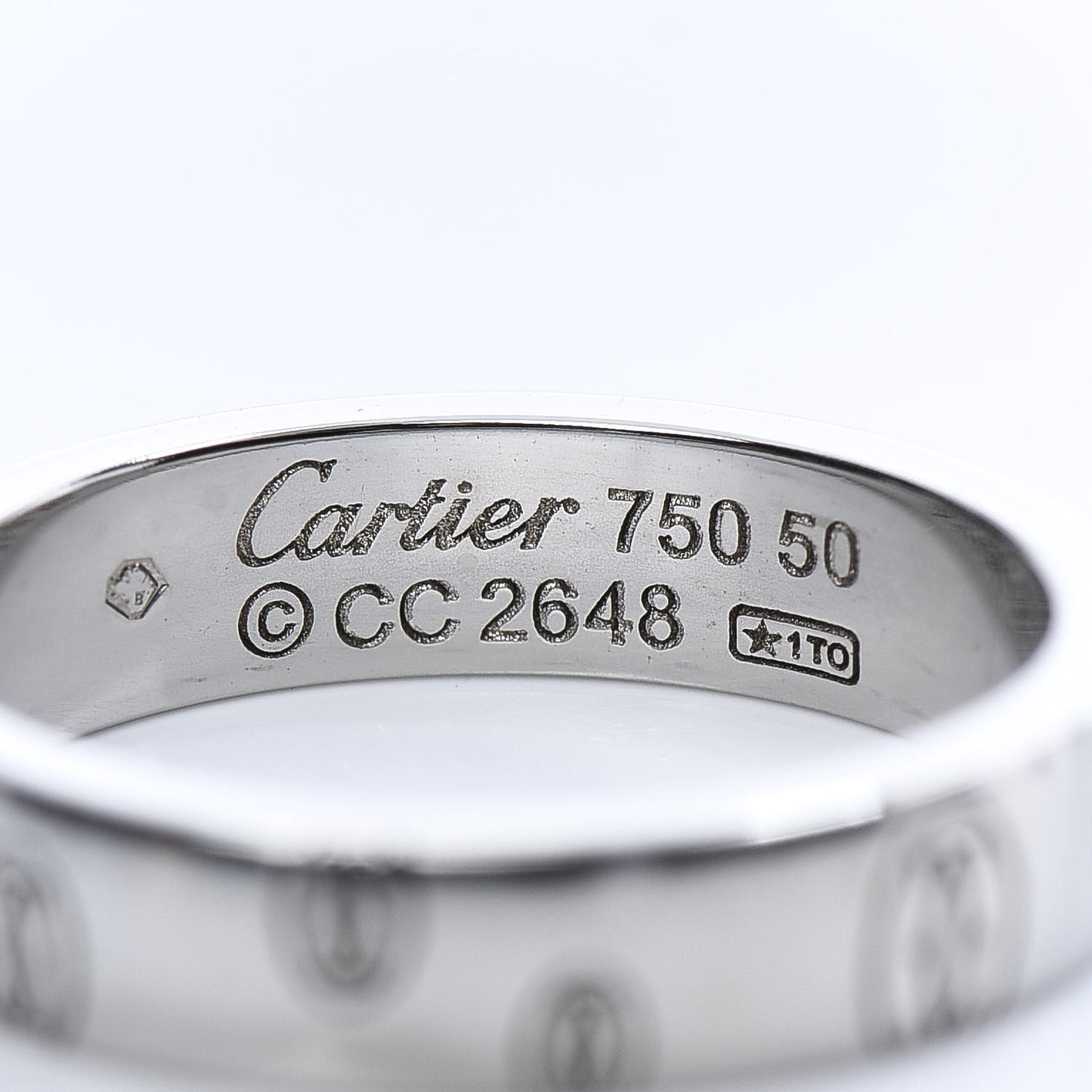 18K White Gold 4mm Happy Birthday Band Ring 50 5.25
