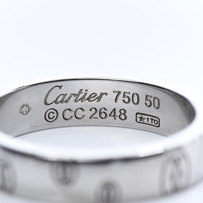 Cartier 18K White Gold 4mm Happy Birthday Band Ring 50 5.25 4 of 5