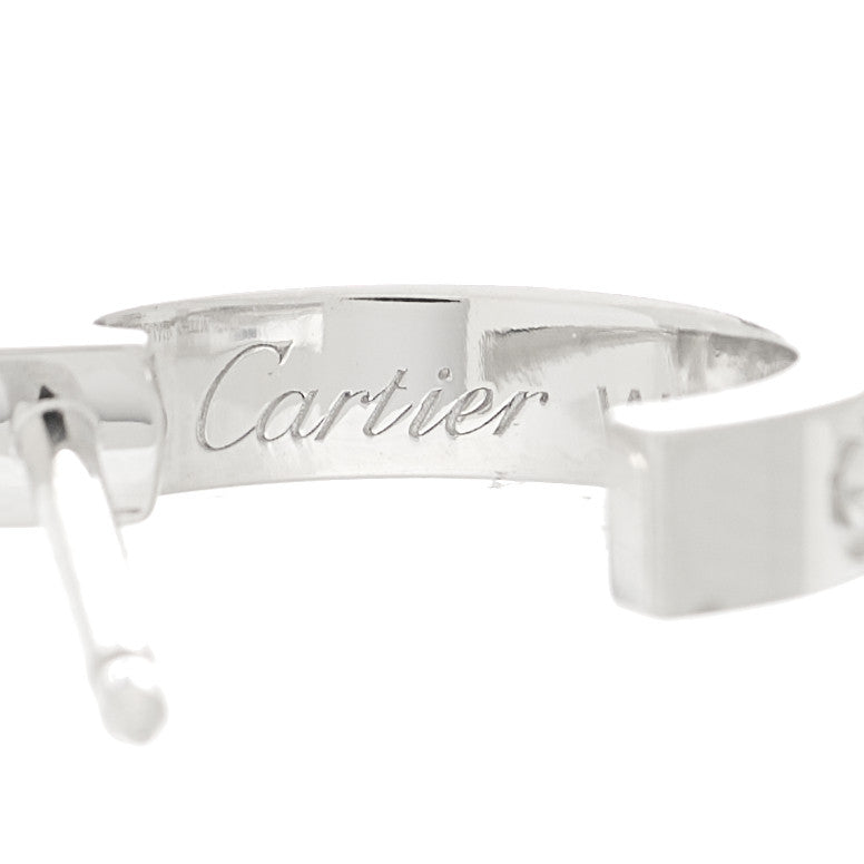 Cartier 18K White Gold Small LOVE Hoop Earrings 5 of 7