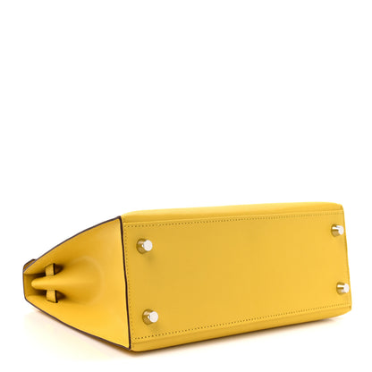 Hermes Chevre Chamkila Kelly Sellier 25  Jaune de Naples 3 of 9