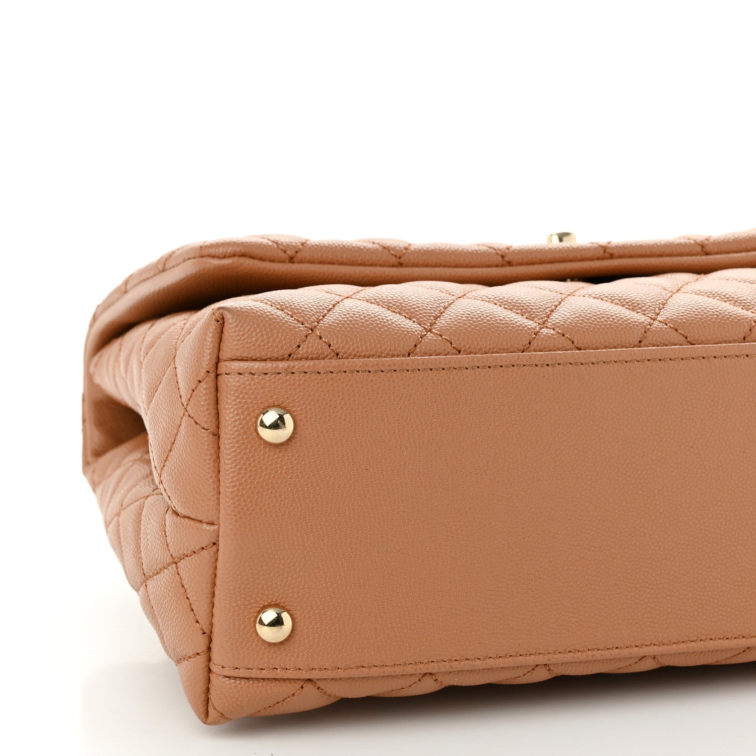 Chanel Caviar Quilted Lizard Embossed Small Coco Handle Flap Brown 9 of 10