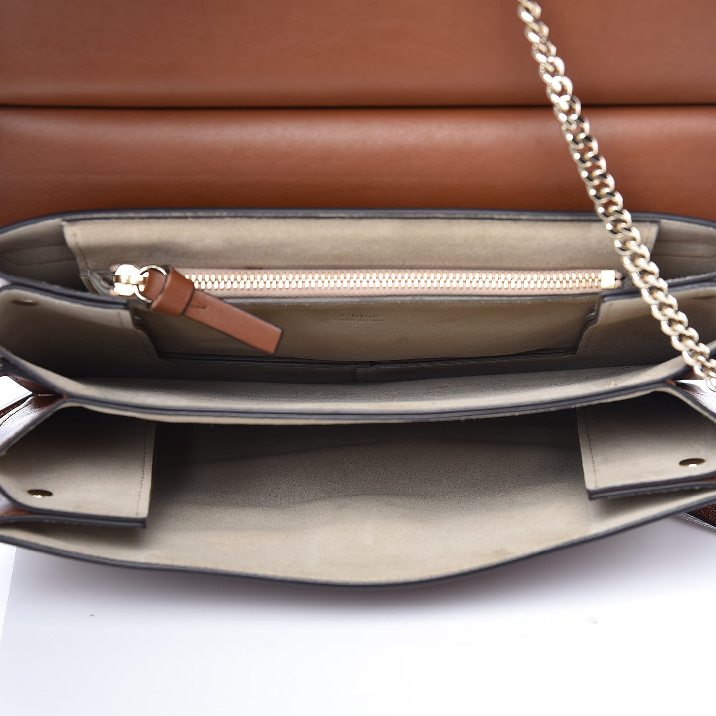 Suede Calfskin Medium Faye Shoulder Bag Tobacco