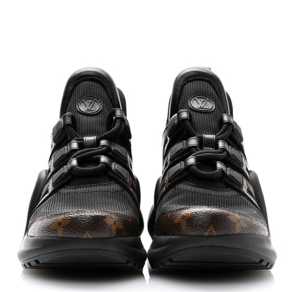 Louis Vuitton Calfskin Patent Monogram LV Archlight Sneakers 37 Black 2 of 8