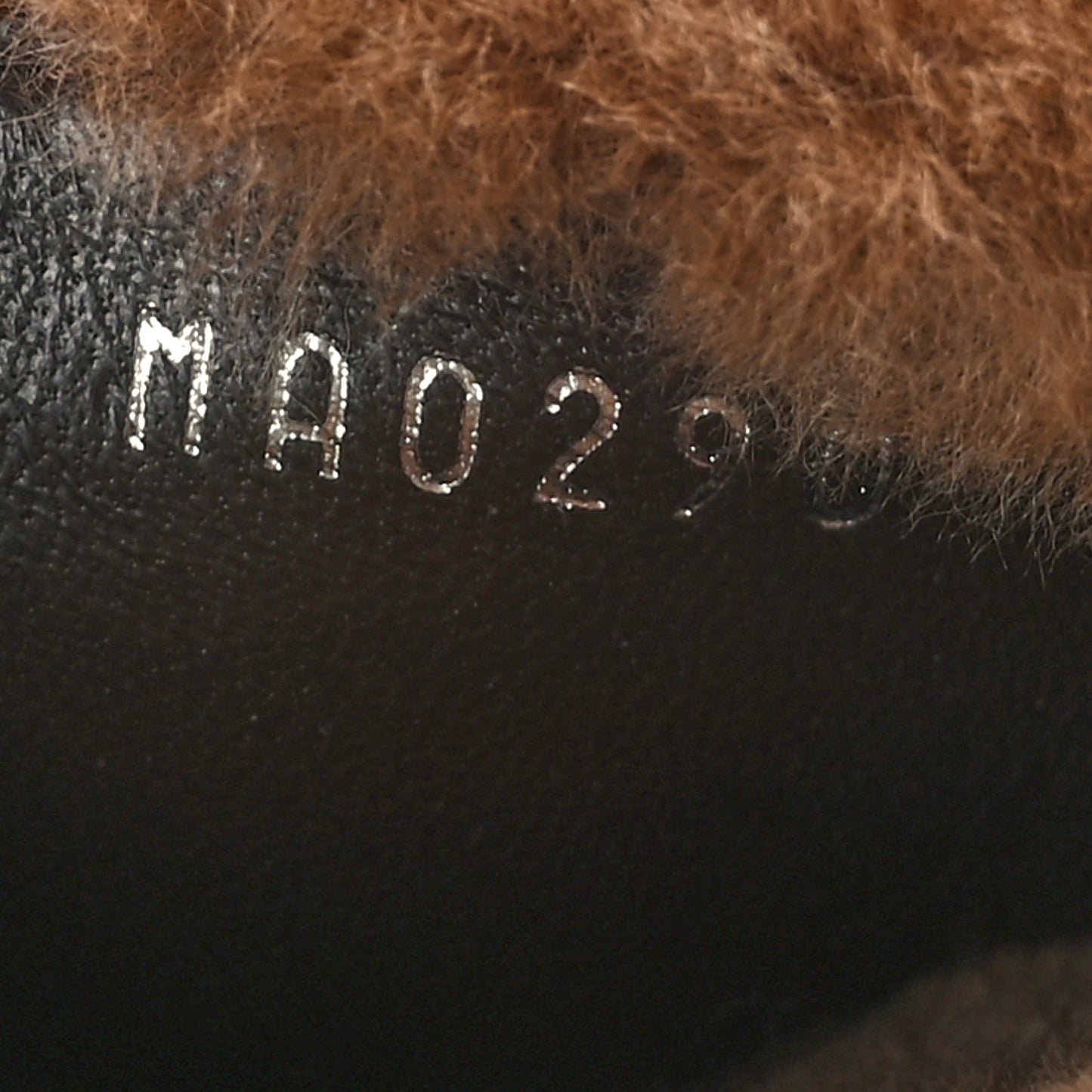 Mink Fur Monogram Lock It Flat Mule 40 Cognac