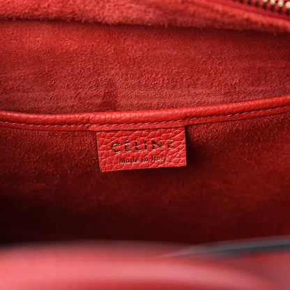 Celine Drummed Calfskin Nano Luggage Coquelicot 5 of 12