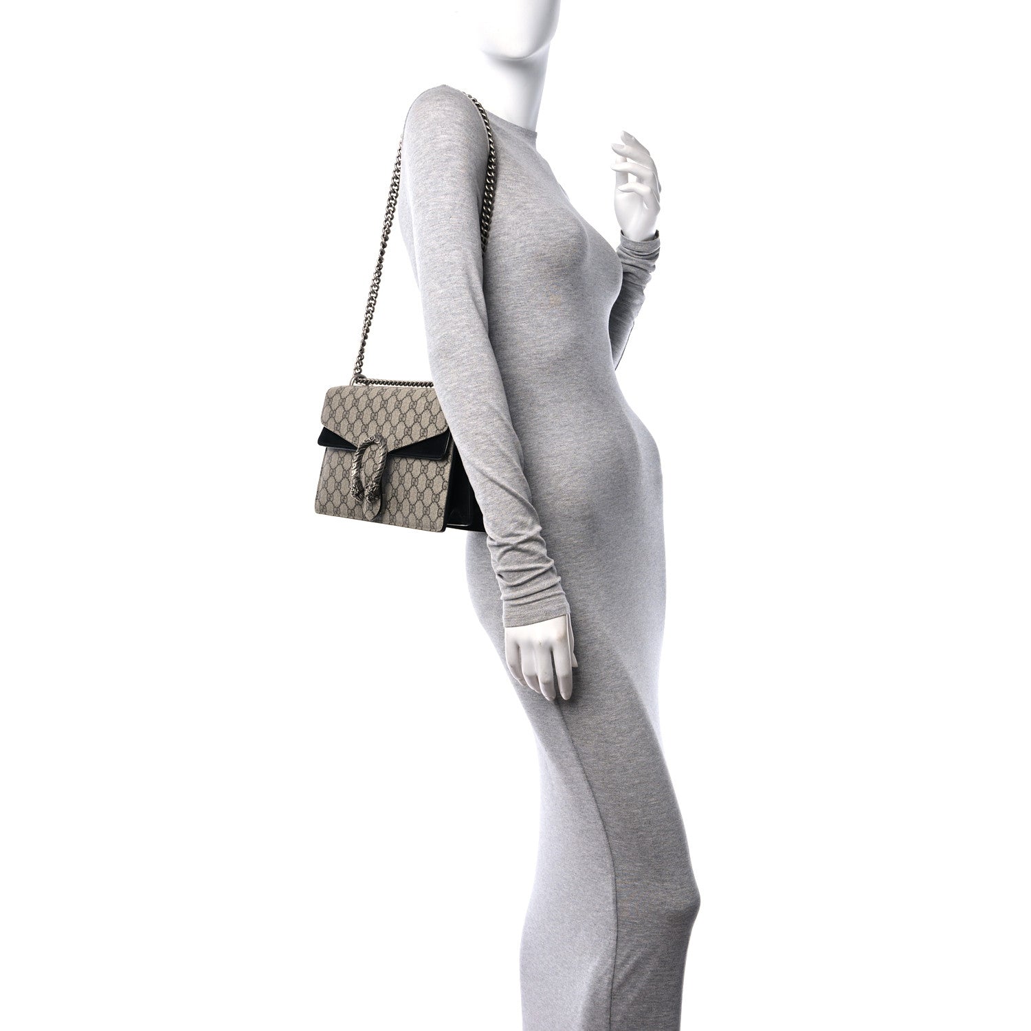 Gucci GG Supreme Monogram Small Dionysus Shoulder Bag Black 2 of 12