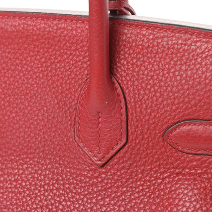 Hermes Taurillon Clemence Birkin 30 Rouge Casaque 14 of 15