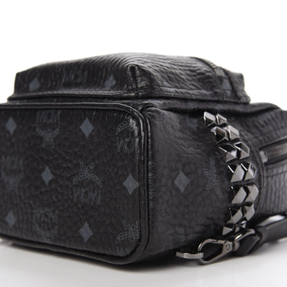 MCM Visetos Side Stud X-Mini Stark Bebe Boo Backpack Black 7 of 9