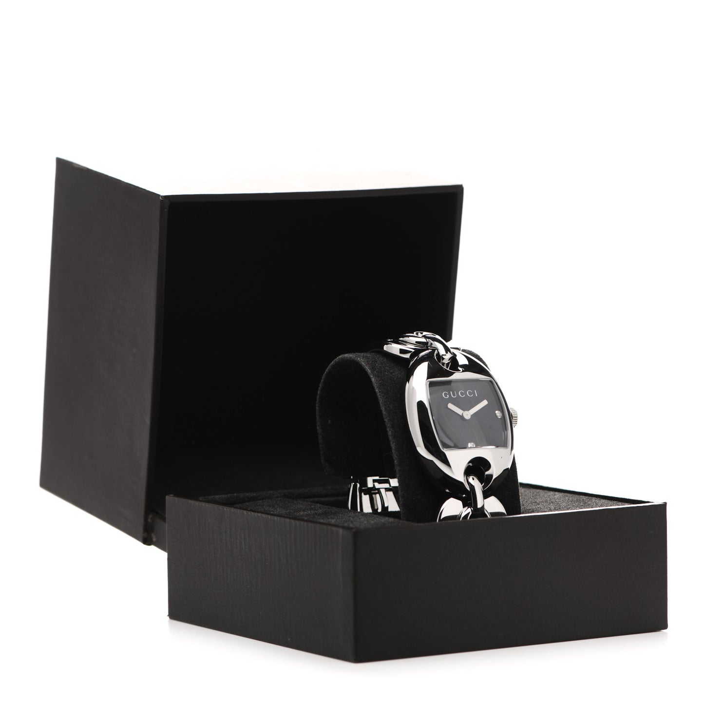 Stainless Steel Diamond 32mm Marina Quartz Watch Black