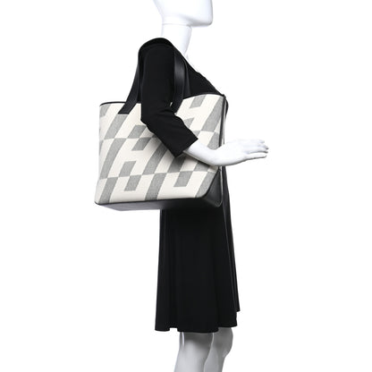 Hermes Swift H Canvas Cabas H En Biais 40 Black Ecru 2 of 9