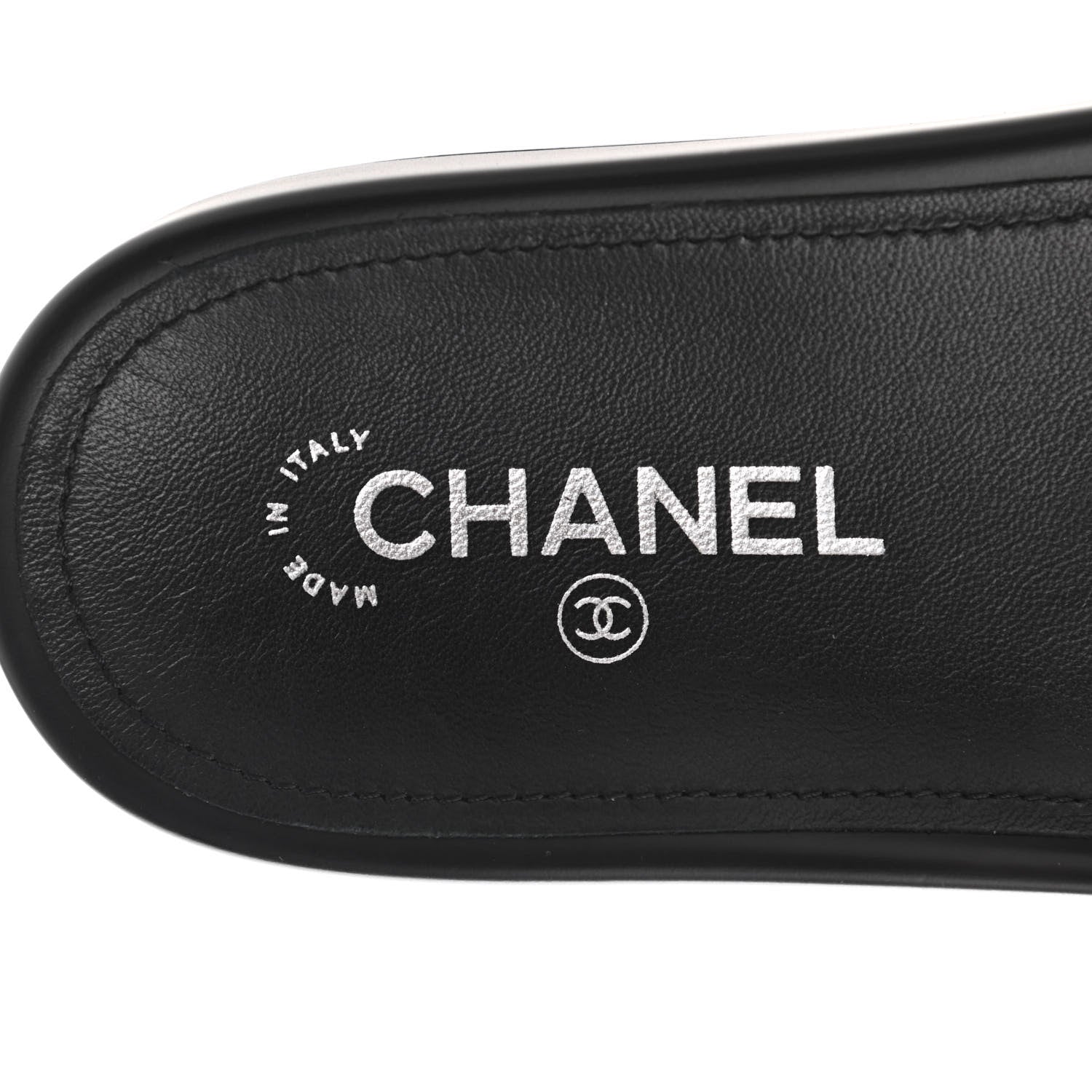 Chanel Tweed Lambskin Chain Flat Sandals 41 Black Multicolor 7 of 8