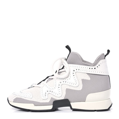 Hermes Mesh Calfskin Action Sneakers 38 Gris Clair Multicolor 1 of 7