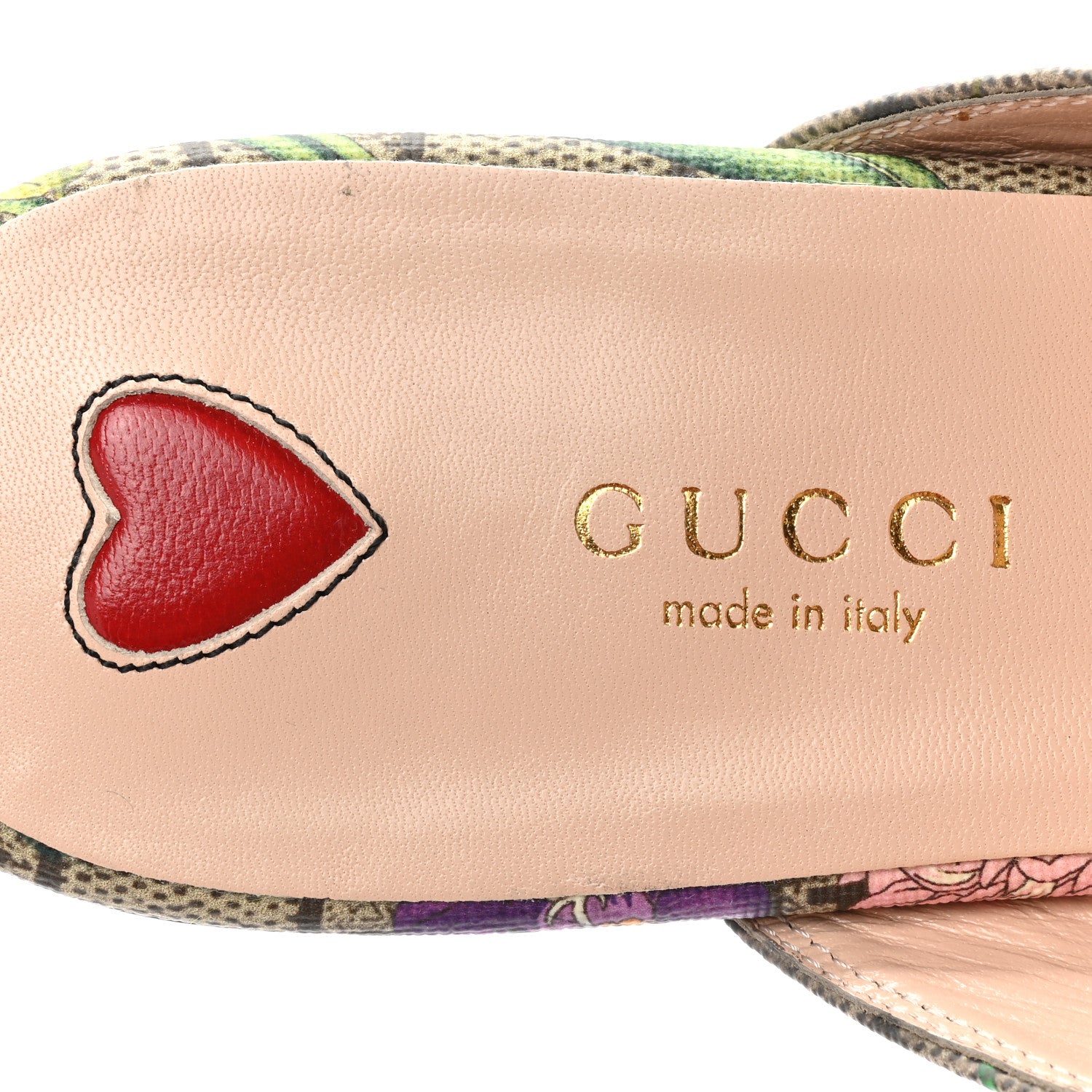 Gucci GG Supreme Monogram Flora Womens Princetown Slippers 37.5 Beige Ebony Multicolor Rosso 7 of 9