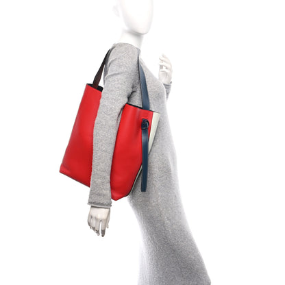 Celine Shiny Smooth Calfskin Small Twisted Cabas Jade Bright Red 2 of 12