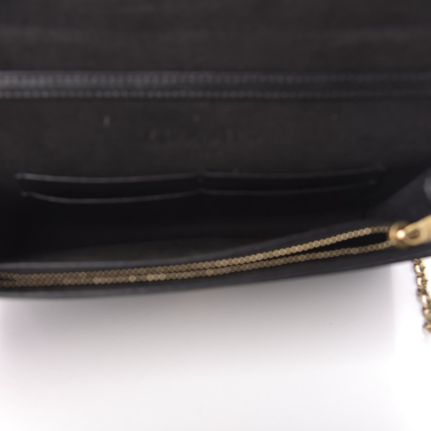 Calfskin J'Adior Wallet on Chain Pouch Black