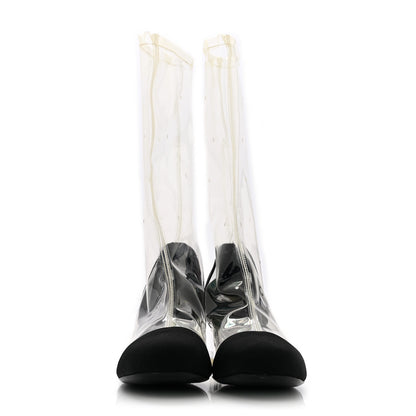 Chanel PVC Grosgrain High Boots 36 Transparent Black 2 of 7