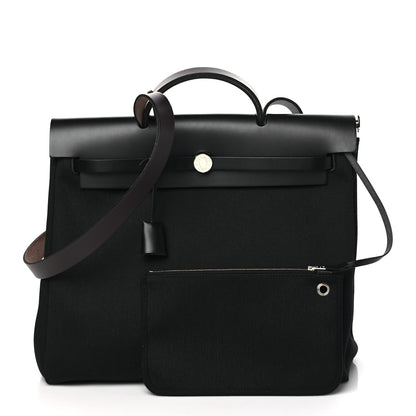 Hermes Military Toile Vache Hunter Herbag Zip 39 MM Black Deep Blue Indigo Ebene 3 of 11