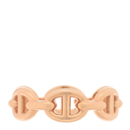 Hermes 18K Rose Gold PM Chaine d'Ancre Enchainee Ring 48 4.5 3 of 5