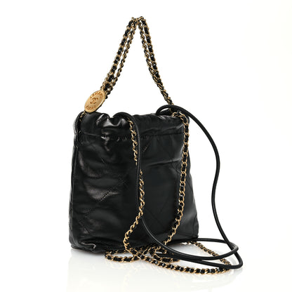 Chanel Shiny Calfskin Quilted Mini Chanel 22 Black 3 of 10