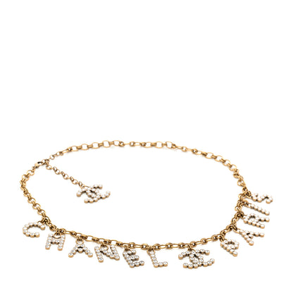 Chanel Crystal City of Lights Letter Chain Belt Gold 1 of 6