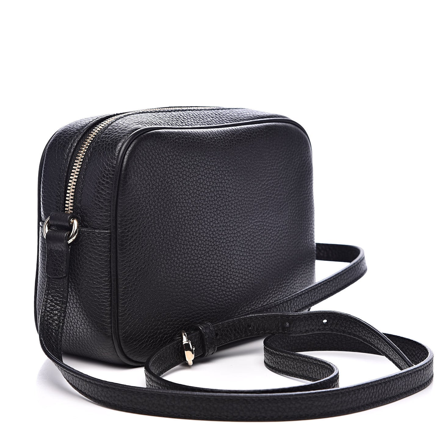 Pebbled Calfskin Small Soho Disco Bag Black