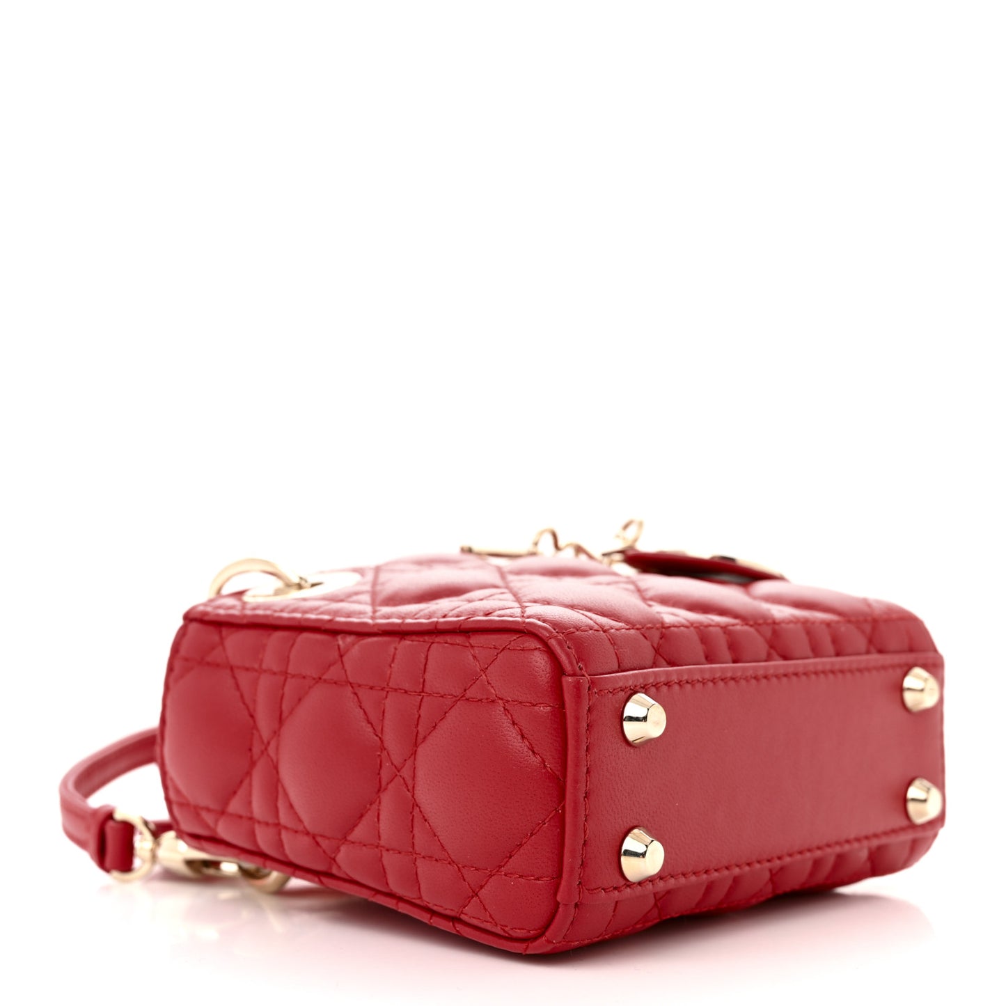 Lambskin Cannage Micro Lady Dior Red