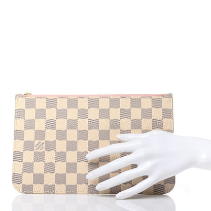 Louis Vuitton Damier Azur Neverfull MM GM Pochette Rose Ballerine 2 of 6