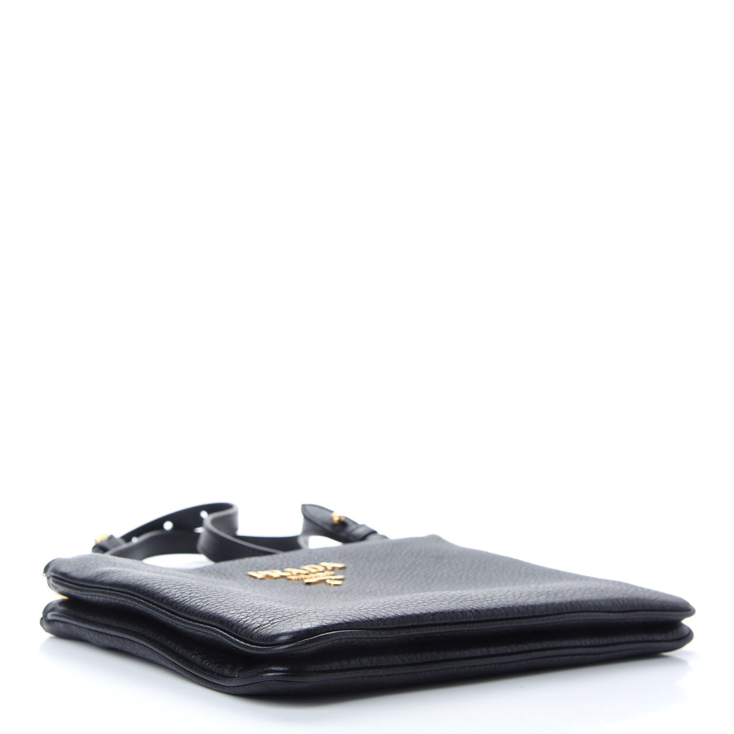 Prada Vitello Daino Double Zip Crossbody Bag Black 3 of 7