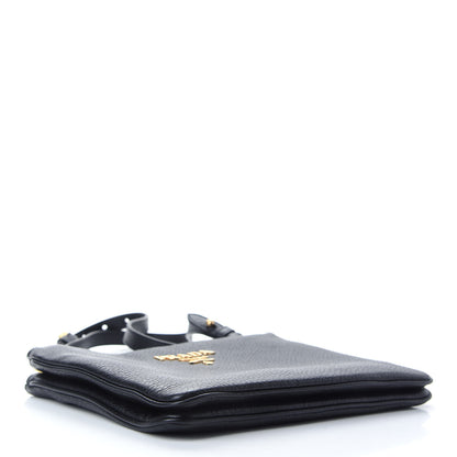 Prada Vitello Daino Double Zip Crossbody Bag Black 3 of 7