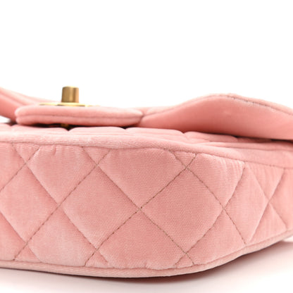 Chanel Velour Quilted Mini Double Frame Flap Rose 10 of 12