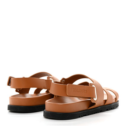 Hermes Calfskin Womens Takara Sandals 36.5 Gold 4 of 8