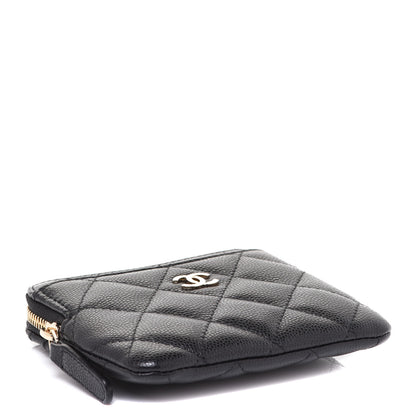 Chanel Caviar Quilted Zip Card Holder Wallet Black 4 of 8