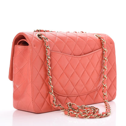 Chanel Lambskin Quilted Medium Double Flap Coral 3 of 7