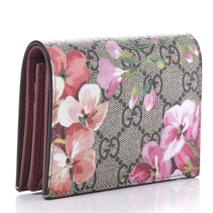 Gucci GG Supreme Monogram Blooms Card Case Beige Multicolor Dry Rose 3 of 10