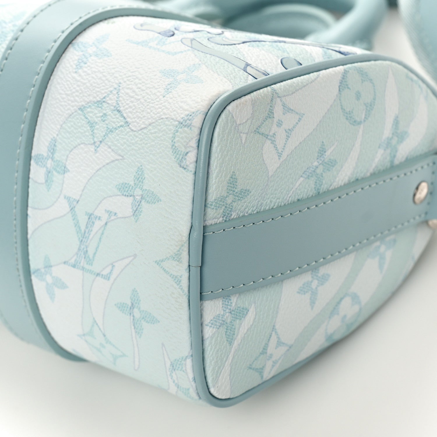 Louis Vuitton Monogram Aquagarden Keepall Bandouliere 25 Crystal Blue 8 of 9