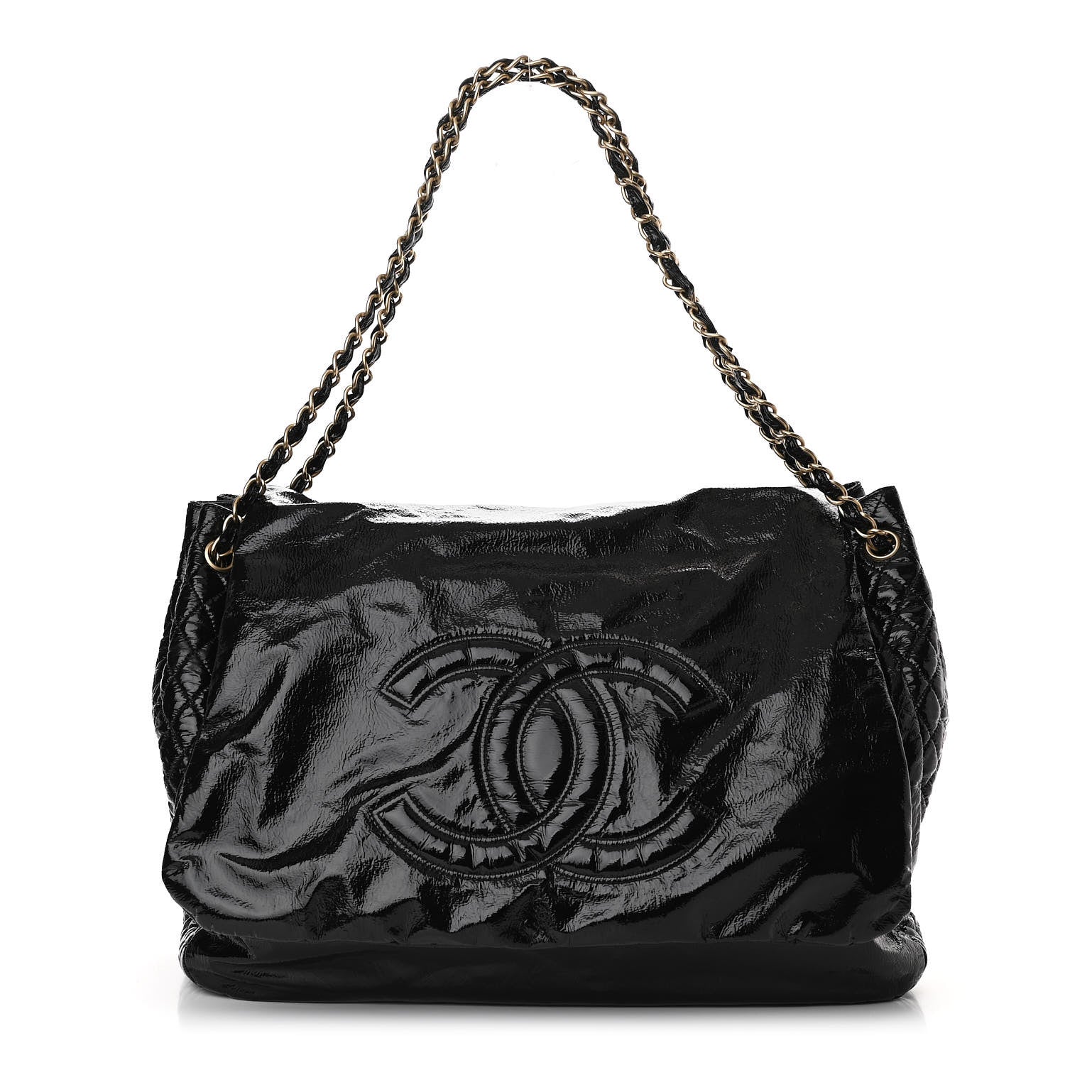 Chanel Vinyl XL Rock and Chain Flap Black 1 of 10