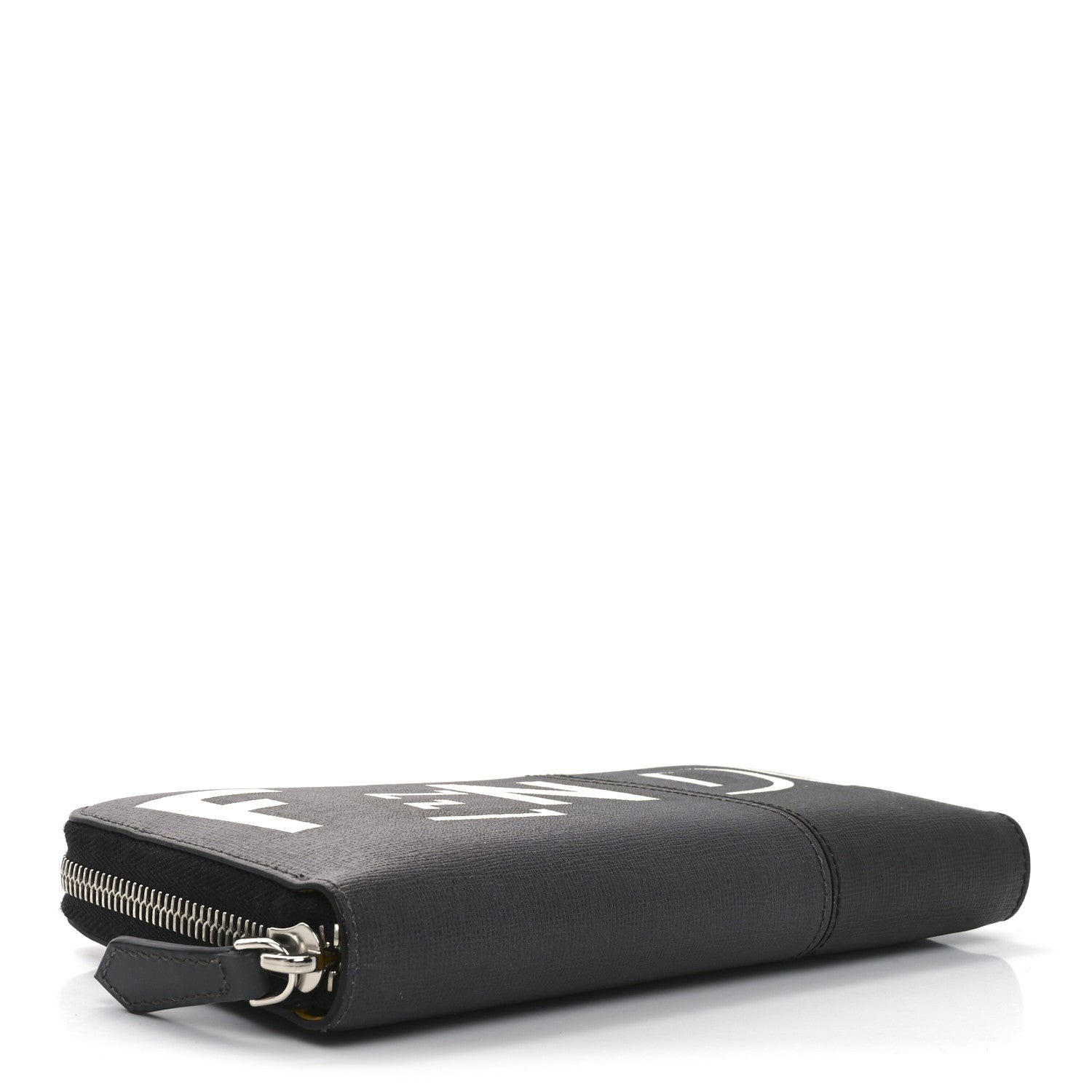 Fendi Vitello Elite Stampa Shadow Zip Around Wallet Asfalto Sunflower 4 of 8