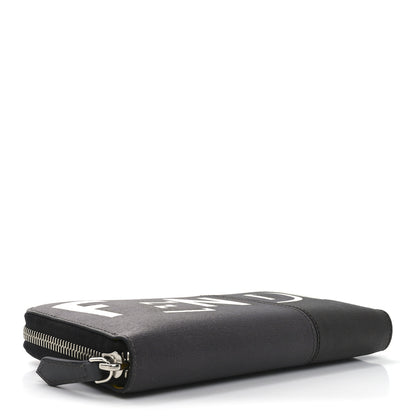 Fendi Vitello Elite Stampa Shadow Zip Around Wallet Asfalto Sunflower 4 of 8