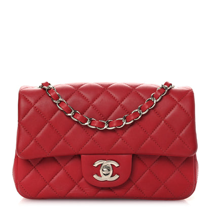 Chanel Lambskin Quilted Mini Rectangular Flap Red 1 of 13