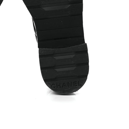 Chanel Shiny Lambskin Quilted Lace Up Combat Boots 40 Black 8 of 11
